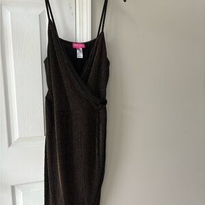 Chic Black and Gold Mini Dress